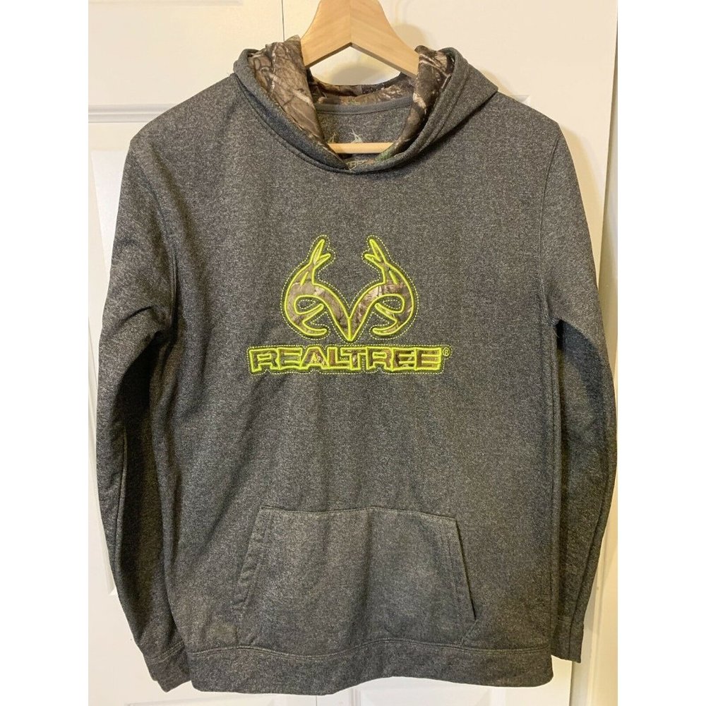 Realtree Camo Pullover Hoodie‎ Jacket Gray Boys Sz XL 16-18